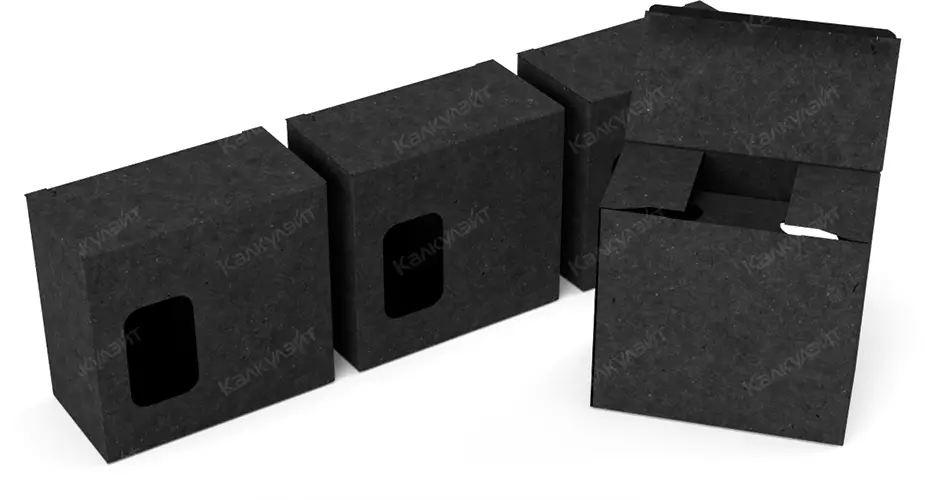 Коробка для подарочного набора 130*70*150 с окном черная на заказ – фото