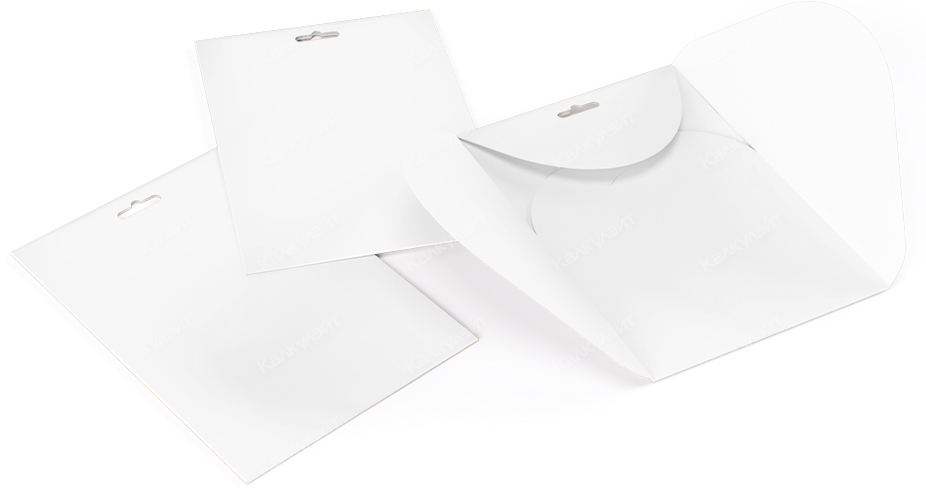 Картонный конверт под набор для творчества 100*150 мм белый